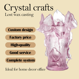 Sembolik Calla Lily Vazo El Yapımı 23 cm Kristal Sanatı Modern Akış Tasarımı Lüks Yıldönümü ve Ofis Hediyesi - Product Image 4