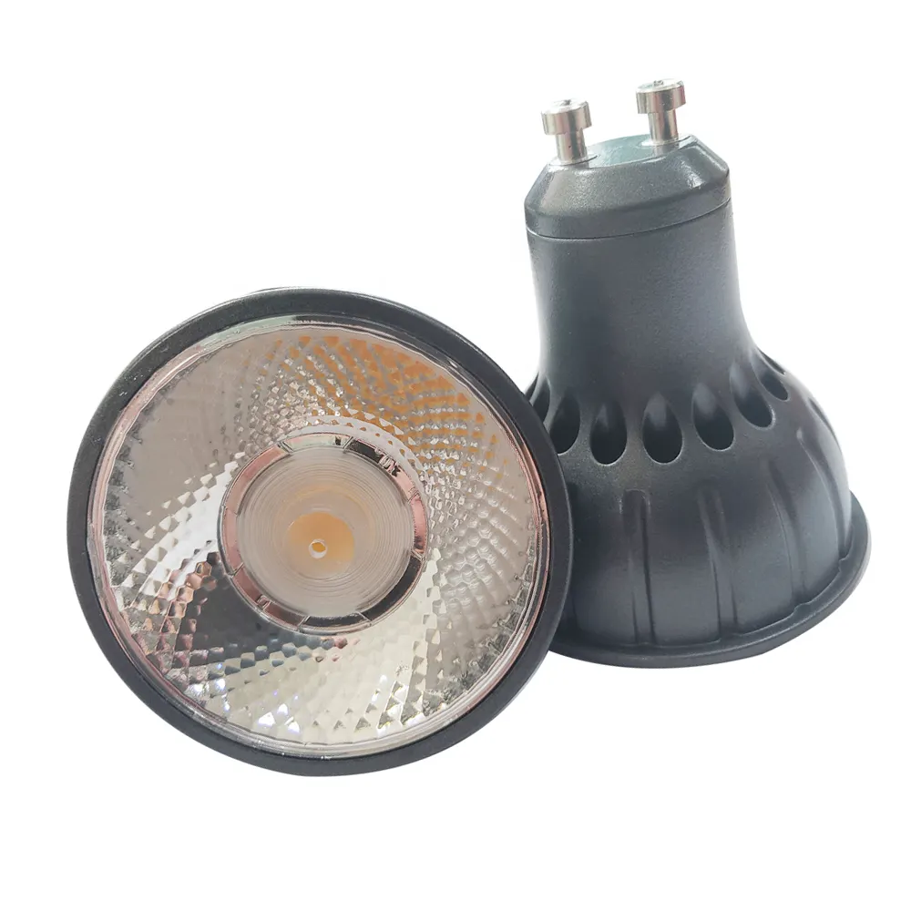 2020 High quality cob lens mr16 gu10 anti glare frame downlight 90mm cutout spotlight black housing 10 degree narrow beam angle