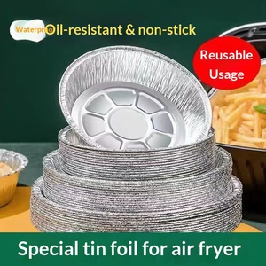 Plateaux de cuisson et de friture à air en <span class=keywords><strong>aluminium</strong></span> réutilisables, imperméables, absorbant l'huile, antiadhésifs, compatibles micro-ondes - Product Image 2