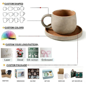 High Quality Custom <b>Small</b> Ceramic Espresso <b>Cup</b> Demitasse Set With Saucers for Turkish Coffee After Dinner Strong Coffee Serving - Product Image 4