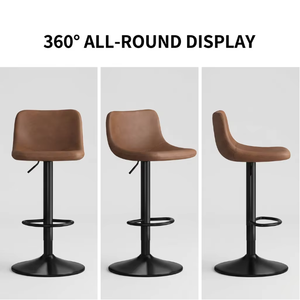 Chaises de bar en PU pour salle à manger, réglables en <span class=keywords><strong>hauteur</strong></span> avec roulettes, tabourets pour bar et comptoir de cuisine, vente directe usine - Product Image 2