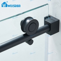 Porte de douche coulissante simple en verre de haute qualité, cabine de douche sans cadre en acier inoxydable