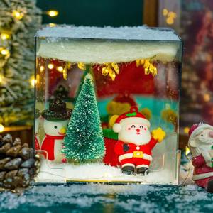 <span class=keywords><strong>Cubo</strong></span> <span class=keywords><strong>Rubik</strong></span> atmósfera luz nocturna Navidad relajación hecho a mano DIY Santa Claus acrílico noche luz cumpleaños regalo creativo - Product Image 5