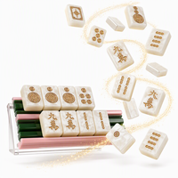 Luxuriöses Weißes Perlen-Mahjong-Set 160 Stück Acrylharz-Steine Perlmutt Anpassbar Tragbar Familien-Party-Geschenk