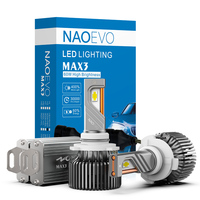 Nailnao — phare de voiture led MAX3, H4, H7, 9006, super luminosité, ampoule Canbus 9005, H7, H4