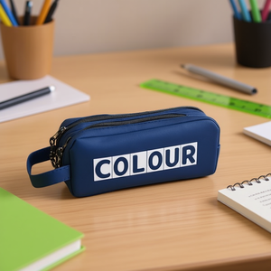 Astuccio Ilan con 2 cerniere colore blu Estuche School Supply - Product Image 3