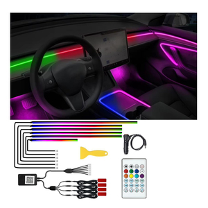 Symphony xe nội thất Bảng điều khiển RGB môi trường xung quanh ánh sáng DIY với ứng dụng thông minh kiểm soát màu sắc thay đổi LED Strip Lights - Product Image 4