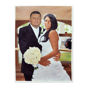 Regalos Personalizados para el Día del <span class=keywords><strong>Padre</strong></span>, Pintura al Óleo Realista de Retratos y Figuras con Fotos Personalizadas, Pintada a Mano sobre Lienzo de Lino Premium - Product Image 4