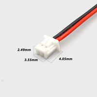 Kabel Konektor JST 1.25mm 2 PIN Jantan dan Betina untuk Aplikasi Elektronik