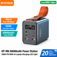 Power Bank Laptop LED 60000mAh, kapasitas daya besar PD100W 22.5W pengisian cepat, lampu SOS untuk berkemah luar ruangan