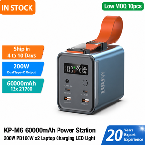 แบตสำรองขนาดใหญ่ 60000mAh รองรับ PD100W ชาร์จเร็ว 22.5W สำหรับแล็ปท็อป พร้อมไฟ LED SOS สำหรับตั้งแคมป์กลางแจ้ง - Product Image 2