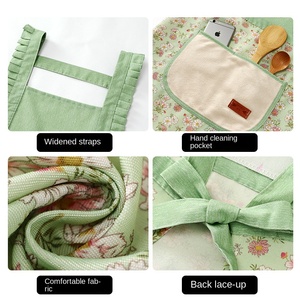 2023 nuovo simpatico stile principessa in cotone bavaglino da cucina abiti da lavoro con cinturino da donna per uso domestico tela invernale celebrità Internet - Product Image 5