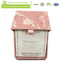 Boîte à bijoux rose personnalisée, impression offset en relief, emballage durable, boîte en pulpe moulée, boîte cadeau exquise