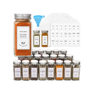 Mini 4oz clear Glass square Spice Jars with Alum Lid Wholesale 120ml Seasoning and Condiment Container with Screw Lid Bulk Sale