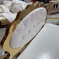Canapé de mariage en acier inoxydable doré de luxe, canapé d'amour, mobilier commercial pour hôtels, événements, chaise de mariée et de marié, matériau métallique
