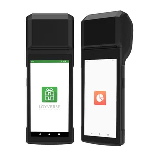 Baterai besar Restoran memesan 4G 5MP kamera parkir printer penerimaan android terminal POS ponsel dengan printer untuk lotere