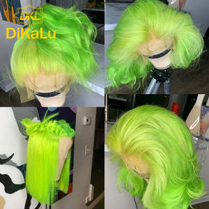 HD кружева 13x4 человеческие волосы флуоресцентные зеленые человеческие волосы парики Кружева Фронтальные парики Светлые 613 цветные кружевные парики с застежкой 8-40 дюймов - Product Image 3