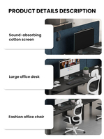 Bureau électrique moderne à hauteur réglable en aluminium, panneau insonorisant, OEM ODM, directement de l'usine, pour bureaux et commandes en gros pour entreprises