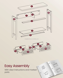 Hiện Đại Boho Phong Cách Hẹp Lối Bảng Với 2 Ngăn Kéo Rắn Gỗ Thông Bền Sofa Giao Diện Điều Khiển Bảng Cho Phòng Khách Đồ Nội Thất Nhà - Product Image 6