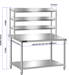Plan de travail en acier inoxydable 201/304 pour <span class=keywords><strong>cuisine</strong></span> commerciale, hôtels, restaurants - Table de travail givrée, fournitures de <span class=keywords><strong>cuisine</strong></span> - Product Image 3