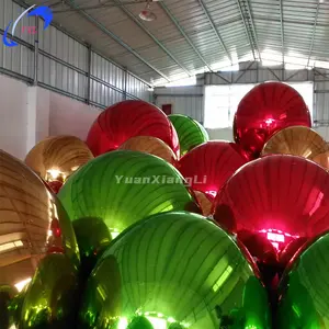 Giant Spheres Christmas Decoration PVC Inflatable Mirror Ball Balloon Inflat Big Shiny Inflatable Bubble Iridescent Ball