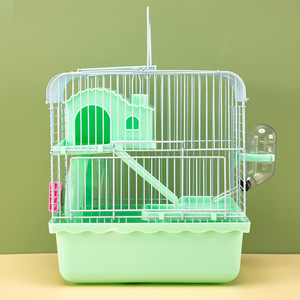 Cage à <span class=keywords><strong>hamster</strong></span> portable Xing Xing Wen, double couche, motif ours doré, cadre en plastique, bouton écologique, grande taille, villa paysagère solide - Product Image 3