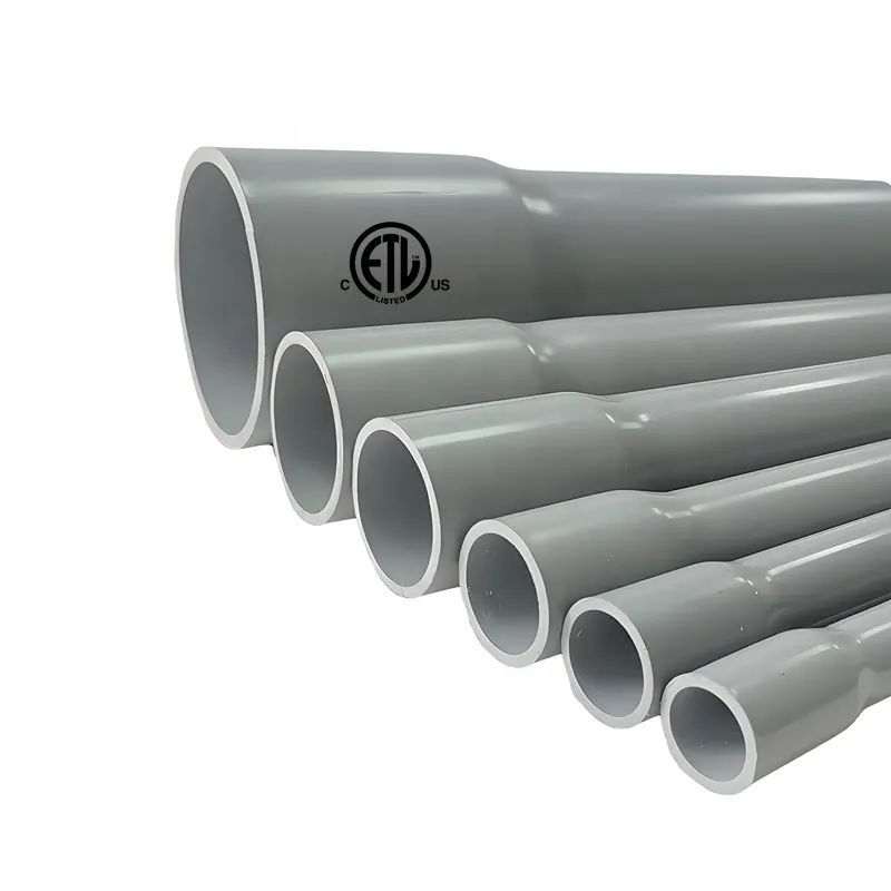 Schedule 40 PVC Pipe UV Resistant Rigid SCH40 electrical conduit pipe Plastic Tubes for Electrical Wiring