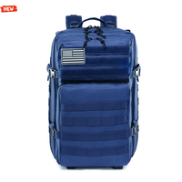 Sac à dos tactique antivol imperméable en Oxford 900D, faible MOQ, 45L, avec pochette Molle, pour assaut, camping, randonnée, doublure polyester, OEM