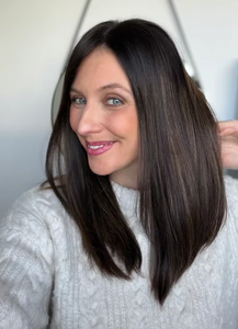 Peluca de Cabello Humano Liso con Encaje Completo, Color <span class=keywords><strong>Castaño</strong></span> con Reflejos Ombre <span class=keywords><strong>Balayage</strong></span>, para Mujer, Realista, Uso Diario, Elástica - Product Image 4