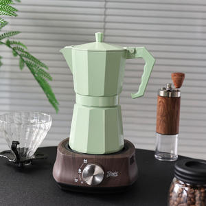 Mokapot เตาไฟฟ้า<span class=keywords><strong>ห</strong></span>ม้อต้มกาแฟเอสเปรสโซทำจากโล<span class=keywords><strong>ห</strong></span>ะพร้อมฝาปิดสำห<span class=keywords><strong>รับ</strong></span>เตาเซรามิกและเครื่องฆ่าเชื้อโอโซน - Product Image 1