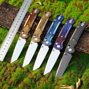 GT-T0039-4 高級チタン製 バーニングライトニングパターン VG-10 アクシスロック アウトドア折りたたみナイフ - Product Image 1