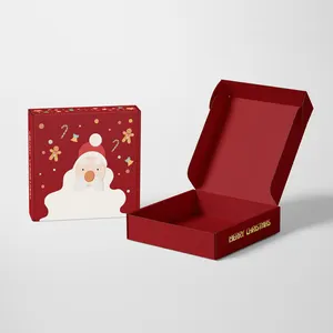 Vente en gros de boîtes postales en papier pour l'expédition de cadeaux de Noël en couleur avec logo personnalisé