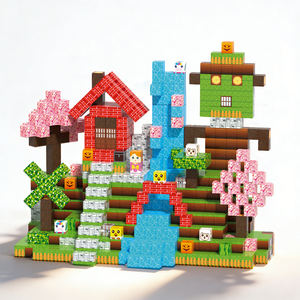 100 pièces de blocs de construction en plastique magnétiques créatifs à faire soi-même |   <span class=keywords><strong>Jouet</strong></span> éducatif pour enfants de 2 à 14 <span class=keywords><strong>ans</strong></span> - Product Image 2