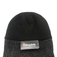 Bonnet en laine Shetland gris avec doublure Thinsulate Bonnet de ski thermique en tricot serré avec bord plié