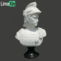 Buste en marbre d'Apollon en pierre naturelle, sculpté à la main avec une grande maîtrise, statue de tête en marbre de couleur mélangée