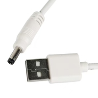 Câble d'alimentation USB vers DC 35135 blanc, connecteur mâle, fil de cuivre pur 24AWG, cordon de charge pour ordinateur, appareil ménager, 100cm
