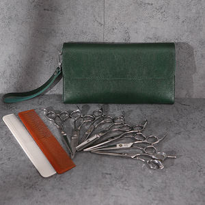 Estuche de Cuero PU de Alta Gama AQIABI para Tijeras de Peluquería, Color Negro, para Estilistas, 7 Piezas - Product Image 2