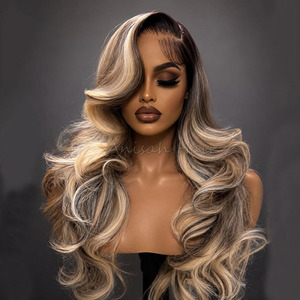 Parrucche Frontali in Pizzo 13x4 13x6 All'ingrosso, Ombre Biondo <span class=keywords><strong>Cenere</strong></span> con Radici Scure, Ondulate, in <span class=keywords><strong>Capelli</strong></span> Umani - Product Image 3