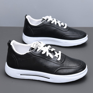 Zapatos informales de cuero PU con cordones para hombre, impermeables, de color sólido, de suela baja, suela suave, ligeras, para caminar a diario - Product Image 3
