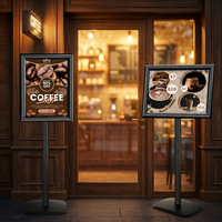 Support de présentation de panneaux publicitaires personnalisables pour bar, avec base en bois et plastique, idéal pour les microbrasseries