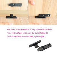 Connecteur invisible pour panneau en bois, support caché, composant de cadre en bois, panneau en plastique ABS, joint de colonne, boucle romaine, accessoire de fixation, noir