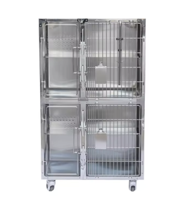 Wholesale Veterinary Products Double Tier Stainless Steel Vet Cage With Wheels For <strong>Dog</strong> Cat Isolation <strong>China</strong> Big <strong>Dog</strong> <strong>Kennel</strong> - Product Image 3