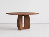 Table de salle à manger classique DISHI, design simple, structure en bois, table ronde pour hôtel, restaurant, villa, maison