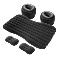 Matelas de voyage gonflable floqué pour voiture avec pompe électrique, 2 oreillers et supports séparés pour les pieds, idéal pour le camping