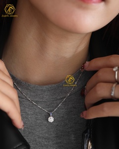 Collier <span class=keywords><strong>solitaire</strong></span> en or blanc 18 carats avec diamant de culture de forme ovale, certifié IGI, tailles de 0,5 à 2 carats, style classique - Product Image 3