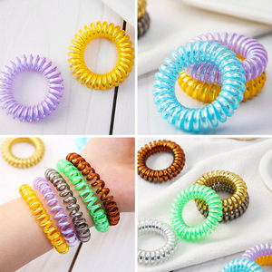 Coletero de Pelo con Diseño de Cable Telefónico ZSM, TPU de Color Sólido, para Uso Diario, Accesorio de Moda para Mujer, Coletero para Cola de Caballo - Product Image 2