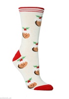 Chaussettes de Noël unisexes amusantes en coton jacquard personnalisé avec motif de dessin animé