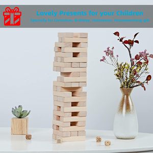 54PCS Classic Block Stacking Board Game Blocos de madeira para crianças e famílias Tumbling Tower Blocks Game - Product Image 5
