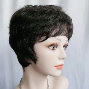 Perruque complète en dentelle pour femme, style court bouclé, pour mamans d'âge moyen et personnes âgées, volumineuse, aspect naturel, dissimule les cheveux - Product Image 2
