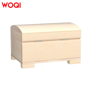 WOQI Petite boîte de rangement en bois verrouillable non peinte et inachevée avec serrure et clé pour bibelot souvenir - Product Image 5